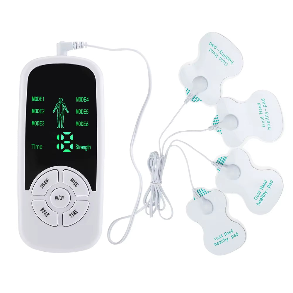 Portable TENS & EMS Muscle Stimulator – 6 Modes, 15 Intensity Levels, Timer & LCD Screen
