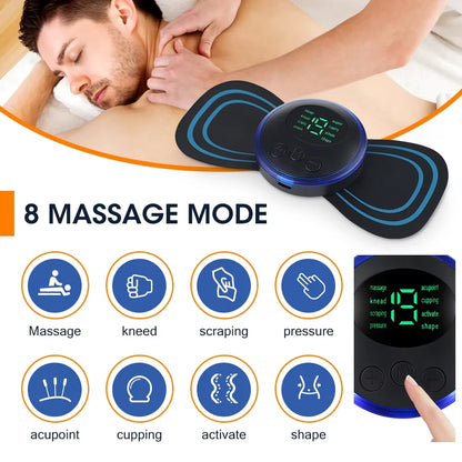 Mini EMS Neck Massager – Cordless Pulse Patch for Neck & Shoulder Tension Relief