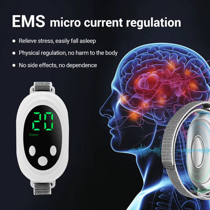 Microcurrent Sleep Aid Device – Drug-Free Relaxation for Better Sleep, 2 Modes & 20 Levels