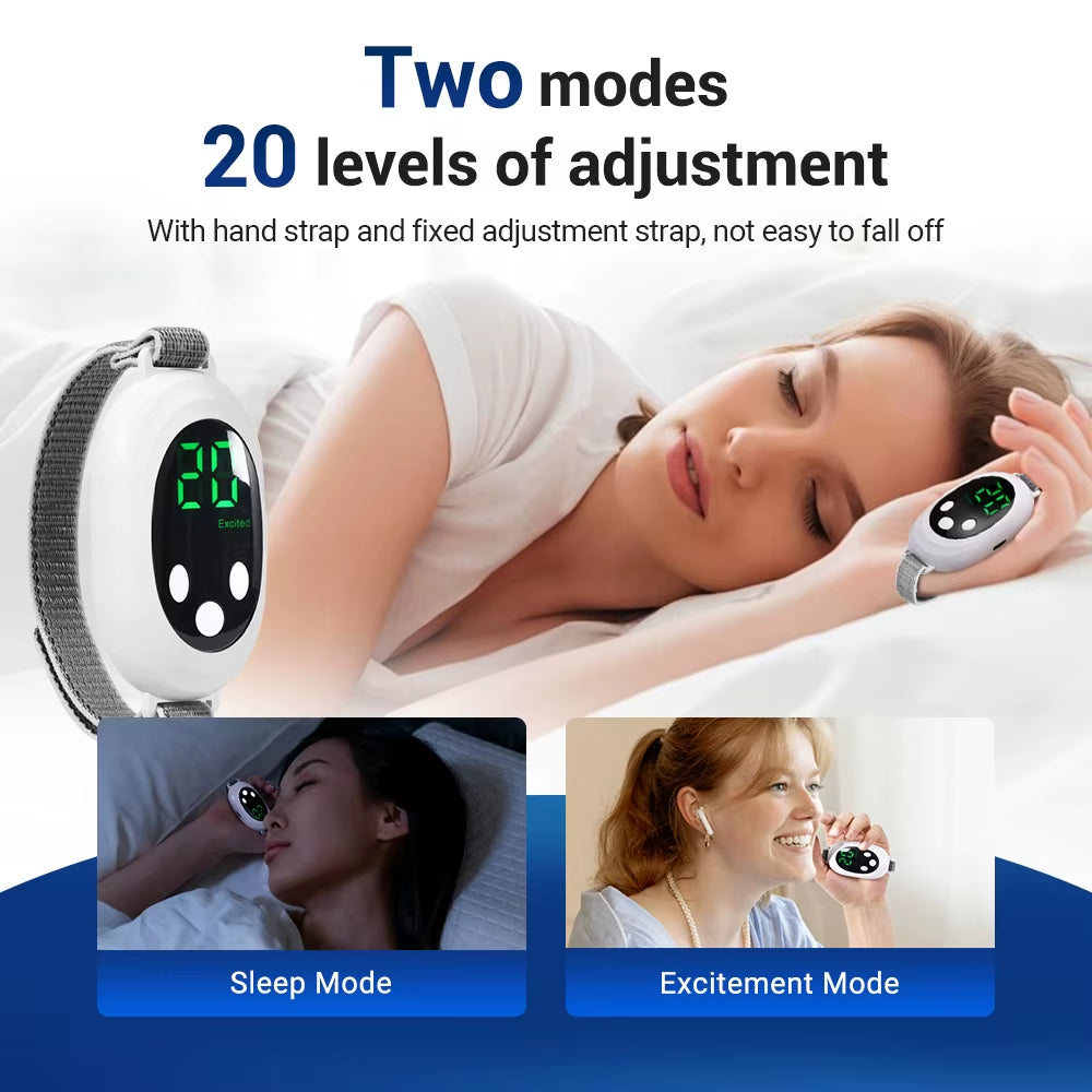 Microcurrent Sleep Aid Device – Drug-Free Relaxation for Better Sleep, 2 Modes & 20 Levels