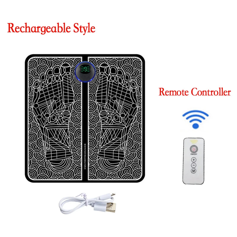 EMS Foot Massager Mat – Wireless Remote, 8 Modes & 19 Levels for Tired Feet & Circulation