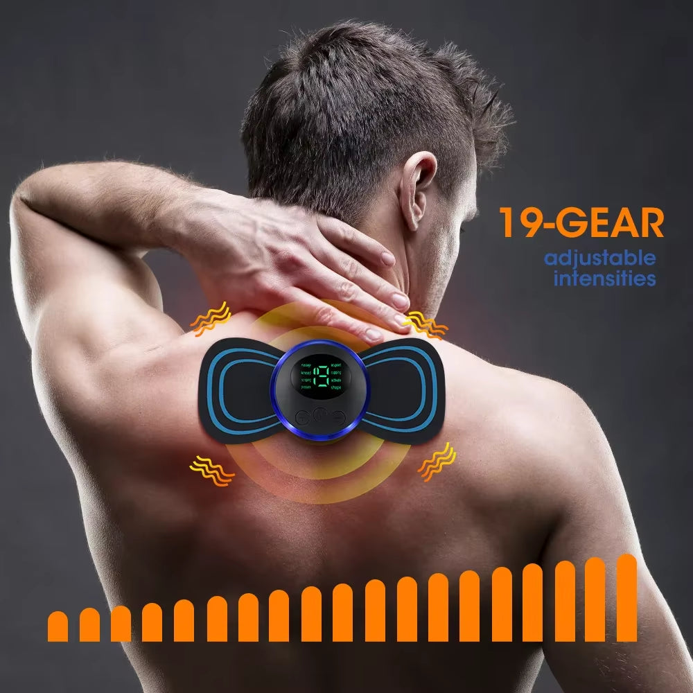 Mini EMS Neck Massager – Cordless Pulse Patch for Neck & Shoulder Tension Relief