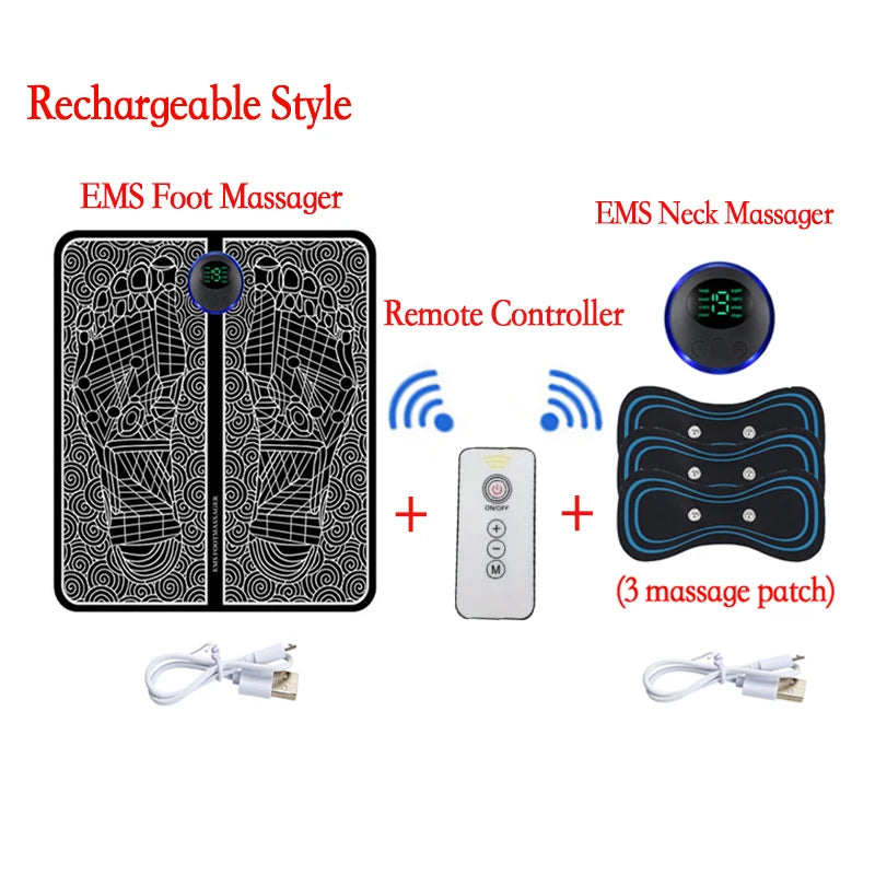 EMS Foot Massager Mat – Wireless Remote, 8 Modes & 19 Levels for Tired Feet & Circulation