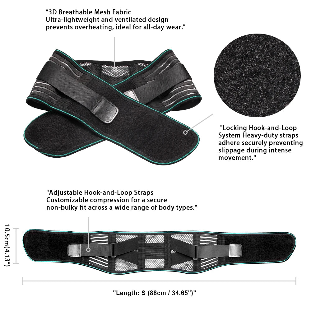 Lower Back Brace – Adjustable Lumbar Support Belt for Back Pain & Sciatica