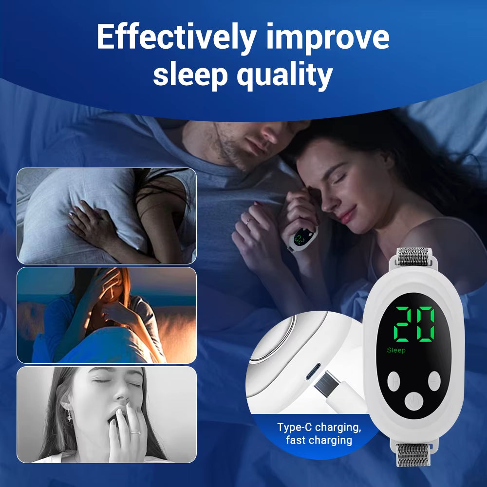 Microcurrent Sleep Aid Device – Drug-Free Relaxation for Better Sleep, 2 Modes & 20 Levels