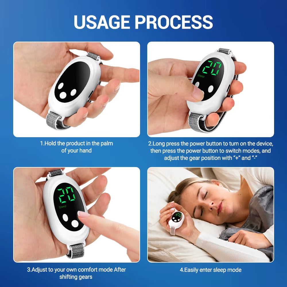 Microcurrent Sleep Aid Device – Drug-Free Relaxation for Better Sleep, 2 Modes & 20 Levels