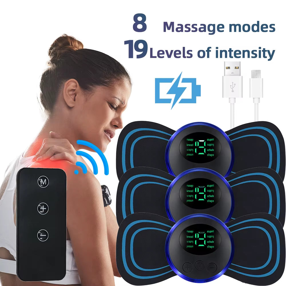 Mini EMS Neck Massager – Cordless Pulse Patch for Neck & Shoulder Tension Relief