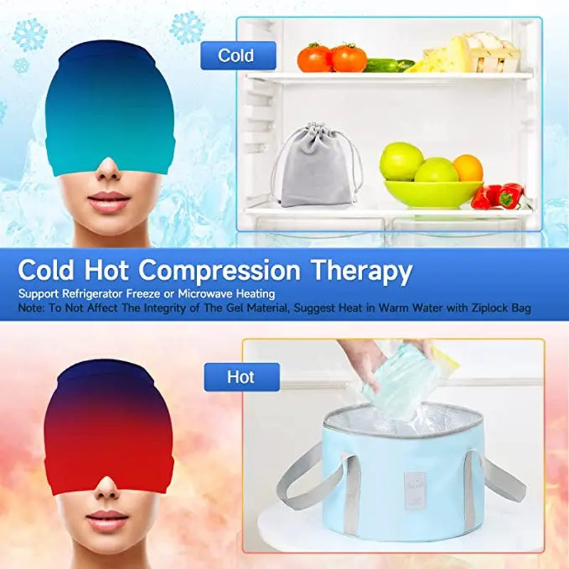 Migraine Relief Cap – Hot & Cold Gel Therapy Hat for Headaches & Tension