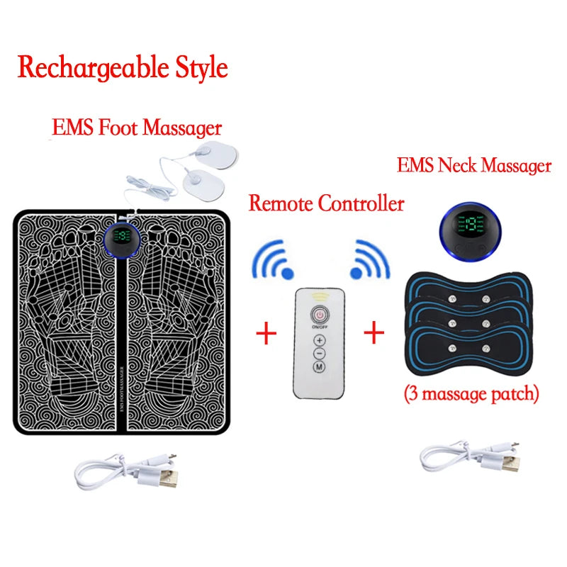 EMS Foot Massager Mat – Wireless Remote, 8 Modes & 19 Levels for Tired Feet & Circulation