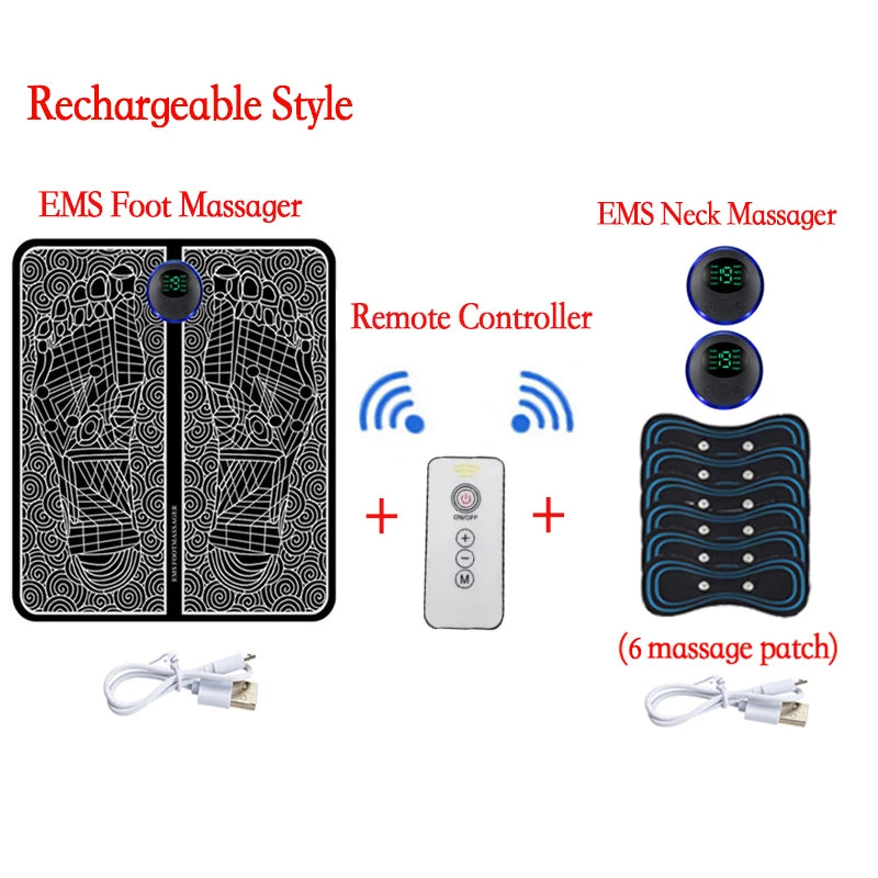 EMS Foot Massager Mat – Wireless Remote, 8 Modes & 19 Levels for Tired Feet & Circulation