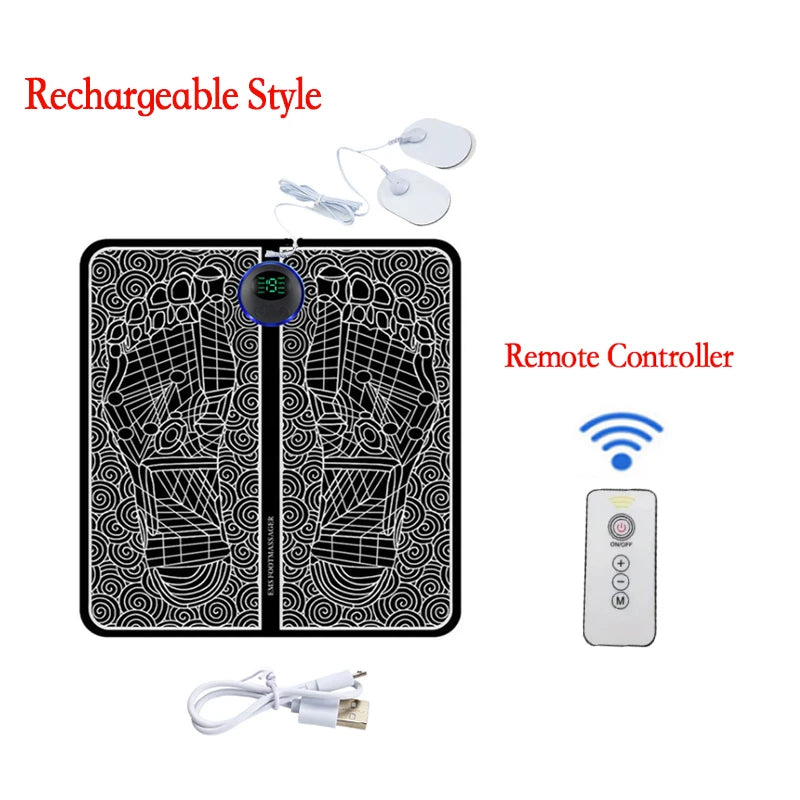 EMS Foot Massager Mat – Wireless Remote, 8 Modes & 19 Levels for Tired Feet & Circulation