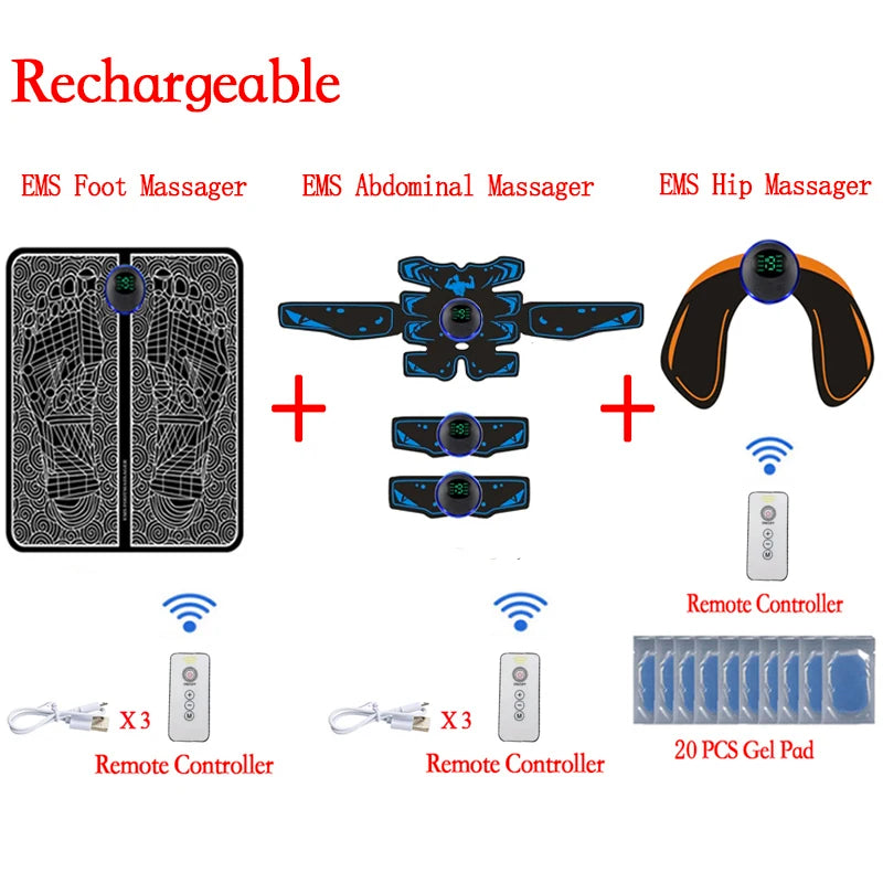 EMS Foot Massager Mat – Wireless Remote, 8 Modes & 19 Levels for Tired Feet & Circulation